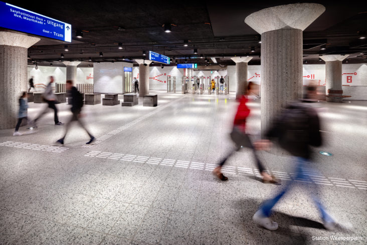 Lichtplan Metrostation Waterlooplein Amsterdam door Beersnielsen lichtontwerpers