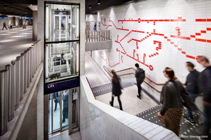 Lichtplan Metrostation Waterlooplein Amsterdam door Beersnielsen lichtontwerpers